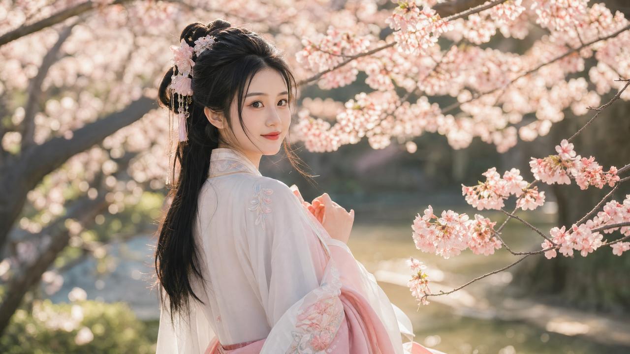 国产主播-国产主播传媒演示：春日汉服写真·古风与樱花的邂逅